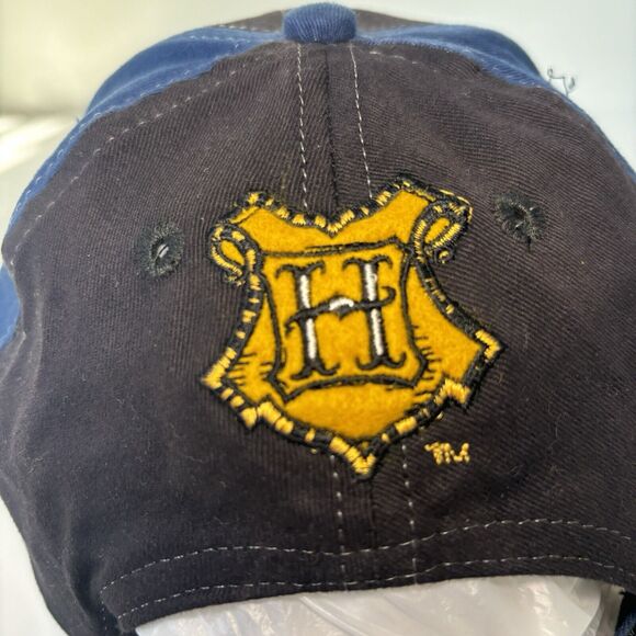 VTG 2001 Harry Potter Hogwarts Crest Hat Black Adjustable Strapback Baseball Cap - Picture 7 of 12